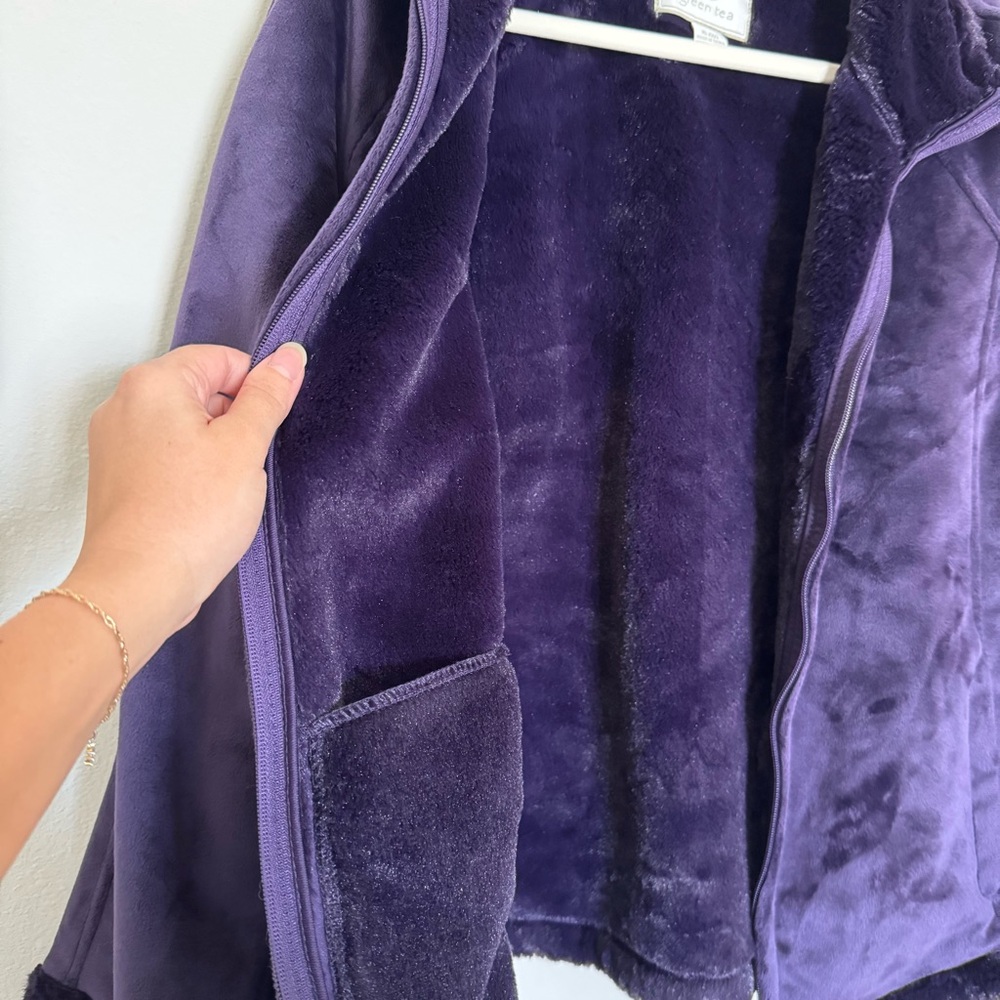 GreenTea Deep Purple Plush Jacket - Picture 5 of 7
